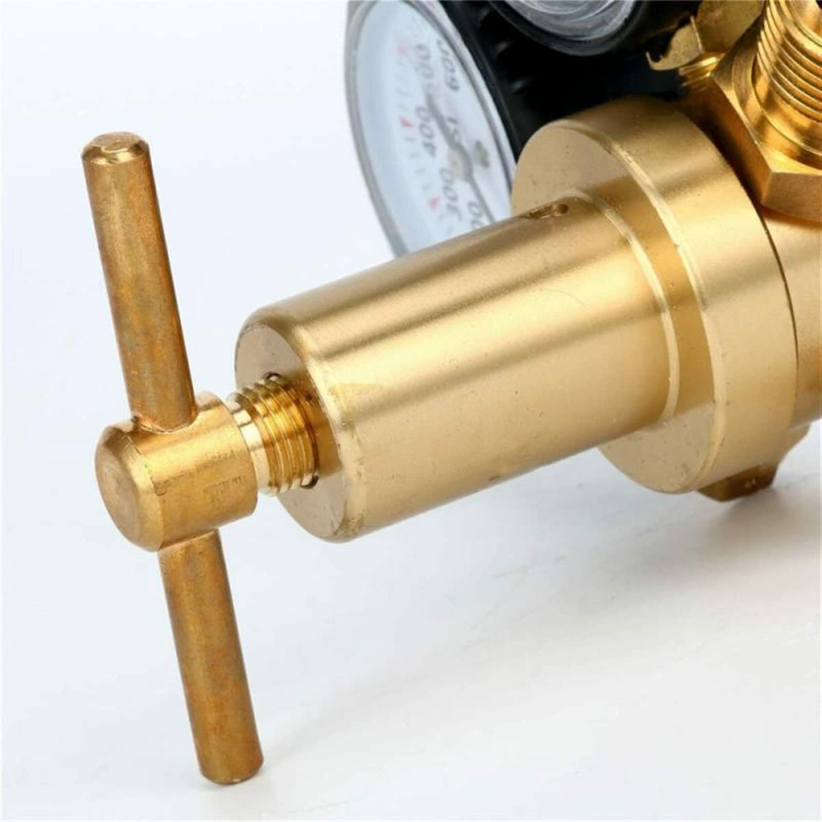 Bomba de vacío de CA Colectores de escape Regulador de nitrógeno de latón Entrada 0-600PSI CGA580, salida de llamarada de 1/4" Ideal para purga HVAC Inertización/Pruebas de presión Kit de carga de C