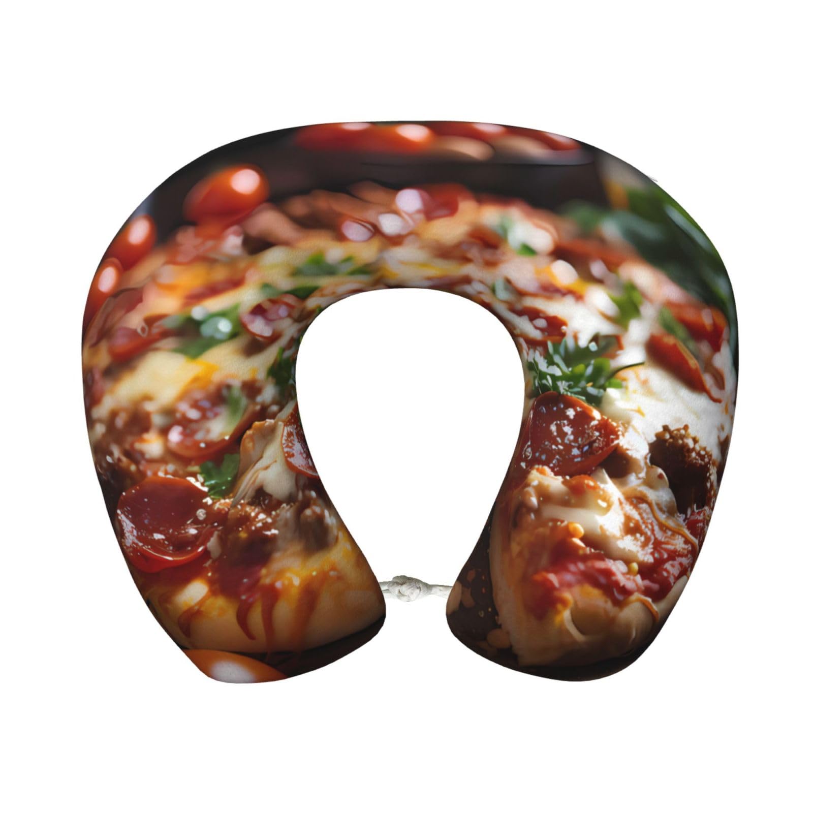 BOAIHH Tantalizing Sausage Pizza Memory Foam Travel Pillow for Soft Comfort Fits Snugly for Naps Office, and Airplane Use