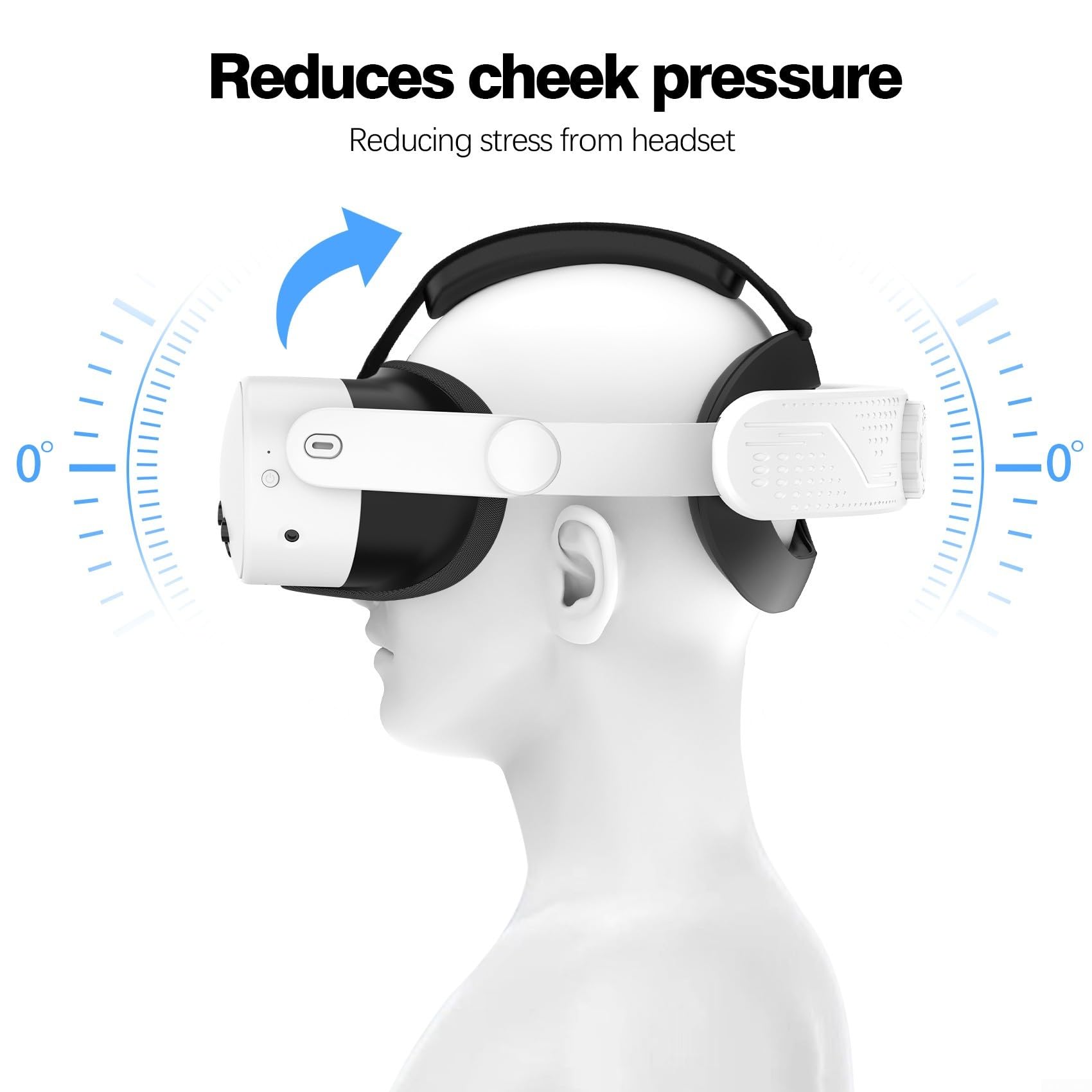Sangle de tête orientée confort pour utilisateurs Meta Quest3S VR réglable et fiable (blanc)