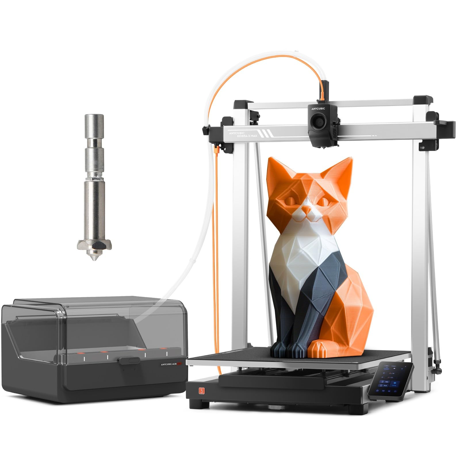 ANYCUBIC Kobra 3 Max Combo Stampante 3D, 420 * 420 * 500mm Mega-Scale Build Volume, Stunning 4 o 8 Colori di Stampa, Asciugatura e Stampa allo Stesso Tempo,Lavorare con tutti Principali Filamenti