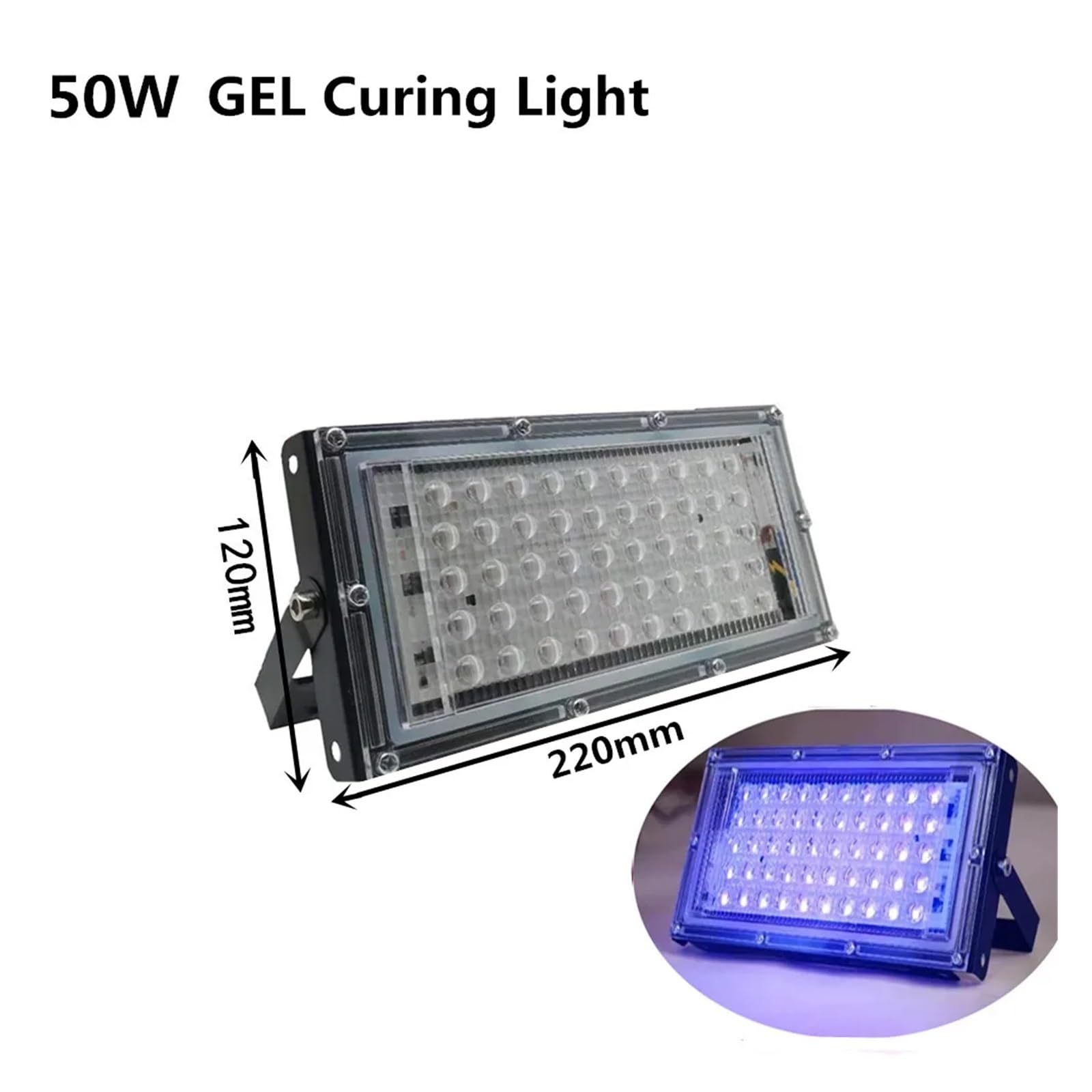 Lampada fotopolimerizzatrice LED UV GEL 395nm SMD2835 50W 100W 200W 300W IP65 Resina a olio verde ultravioletto(300W)