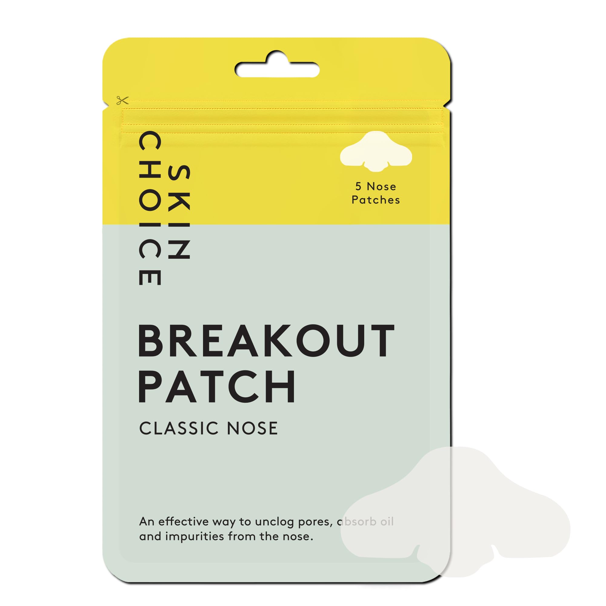SKIN CHOICE Nose Pore Strips - Strisce idrocolloidali per la pulizia profonda per liberare e restringere i pori, assorbire il sebo, acne e punti neri Vegan (5 unità)