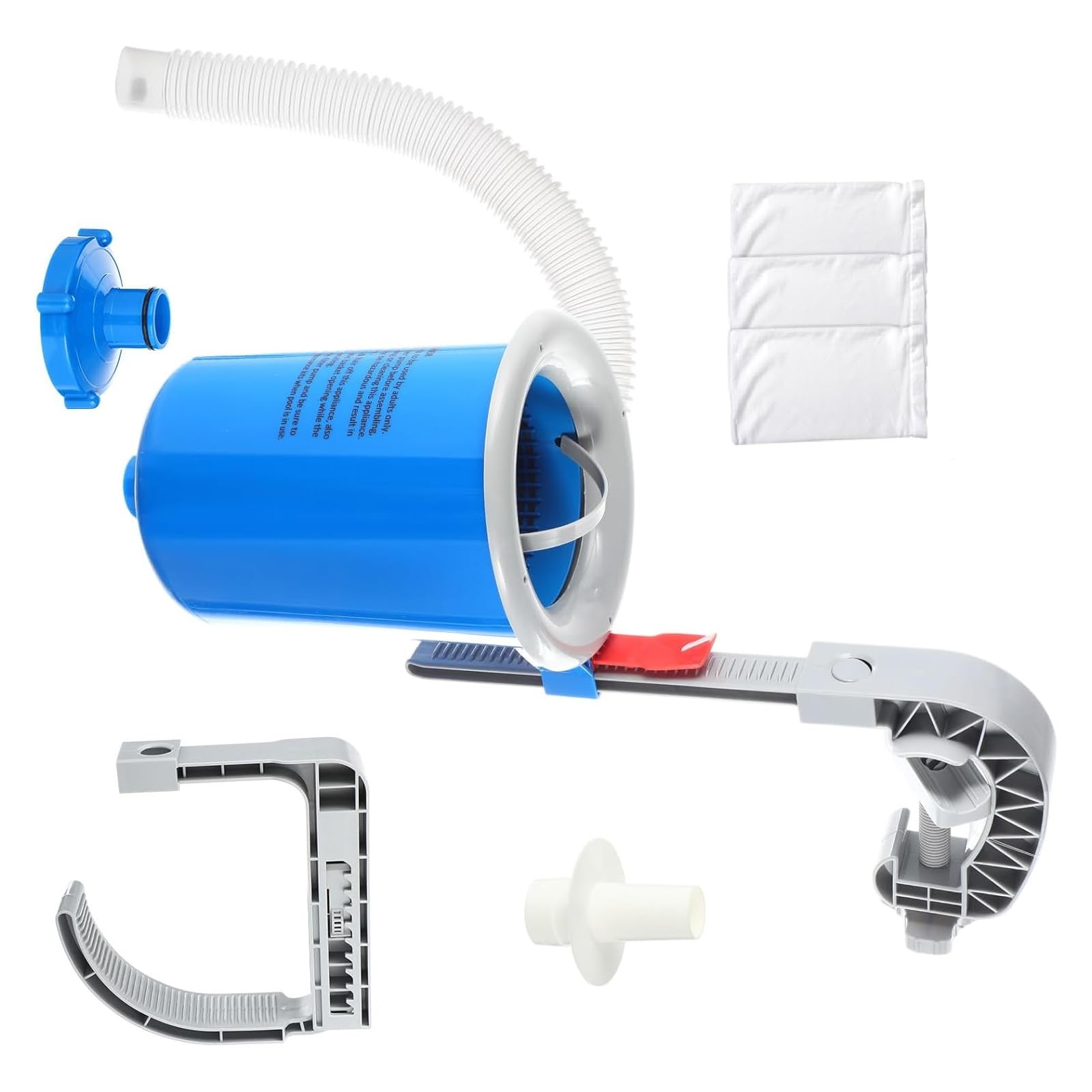 Kalttoy Pool Skimmer Wall Mount Pool Surfacing Skimmer with Hose and Basket Adjustable Floating Filter Automatically Surfacing with Hose