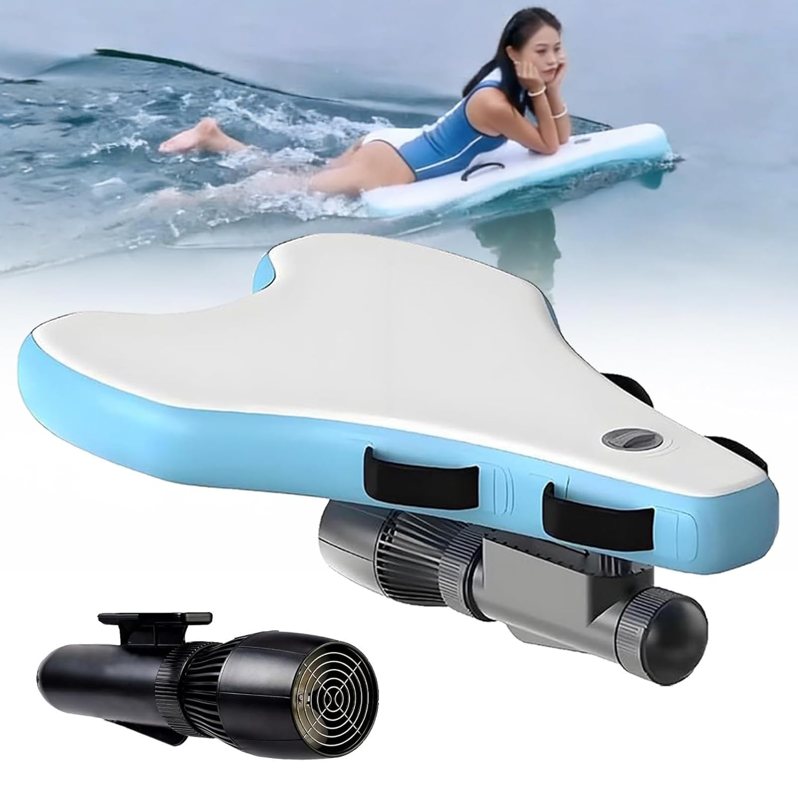 Dickes aufblasbares Bodyboard für Strand & Surfen | mit 500W 10A/16A Antrieb erhältlich, 100kg Kapazität, Einfache Lagerung und Transport, zum Surfen und Schwimmen 10A