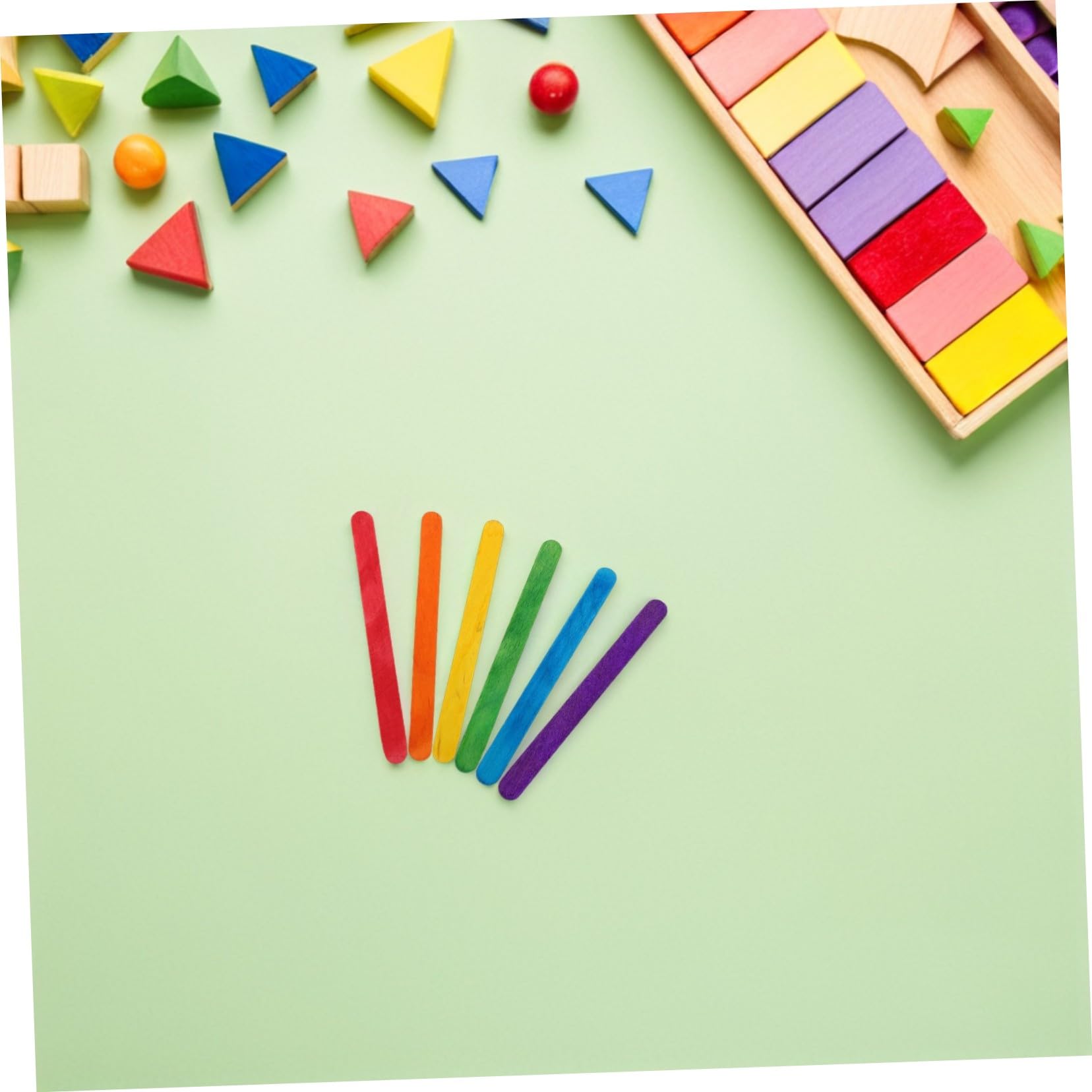 iplusmile 500 Palitos de Madera para Manualidades, Palos de Helado Reutilizables, Varillas para Arte y Cocina, Herramientas para Niños y Escuelas