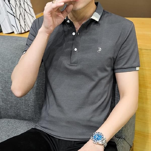 YFQHDD T-Shirt in Cotone t-Shirt in Cotone a Maniche Corte (Color : Gray, Size : L Code)