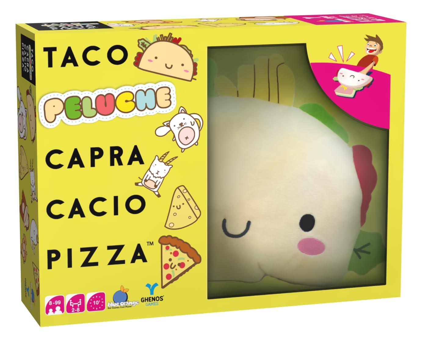 Taco Peluche Capra Cacio Pizza - Gioco di carte - Gioco Competitivo per Adulti e Bambini dagli 8 Anni - 2-8 Giocatori - Durata 10min - Edizione Italiana