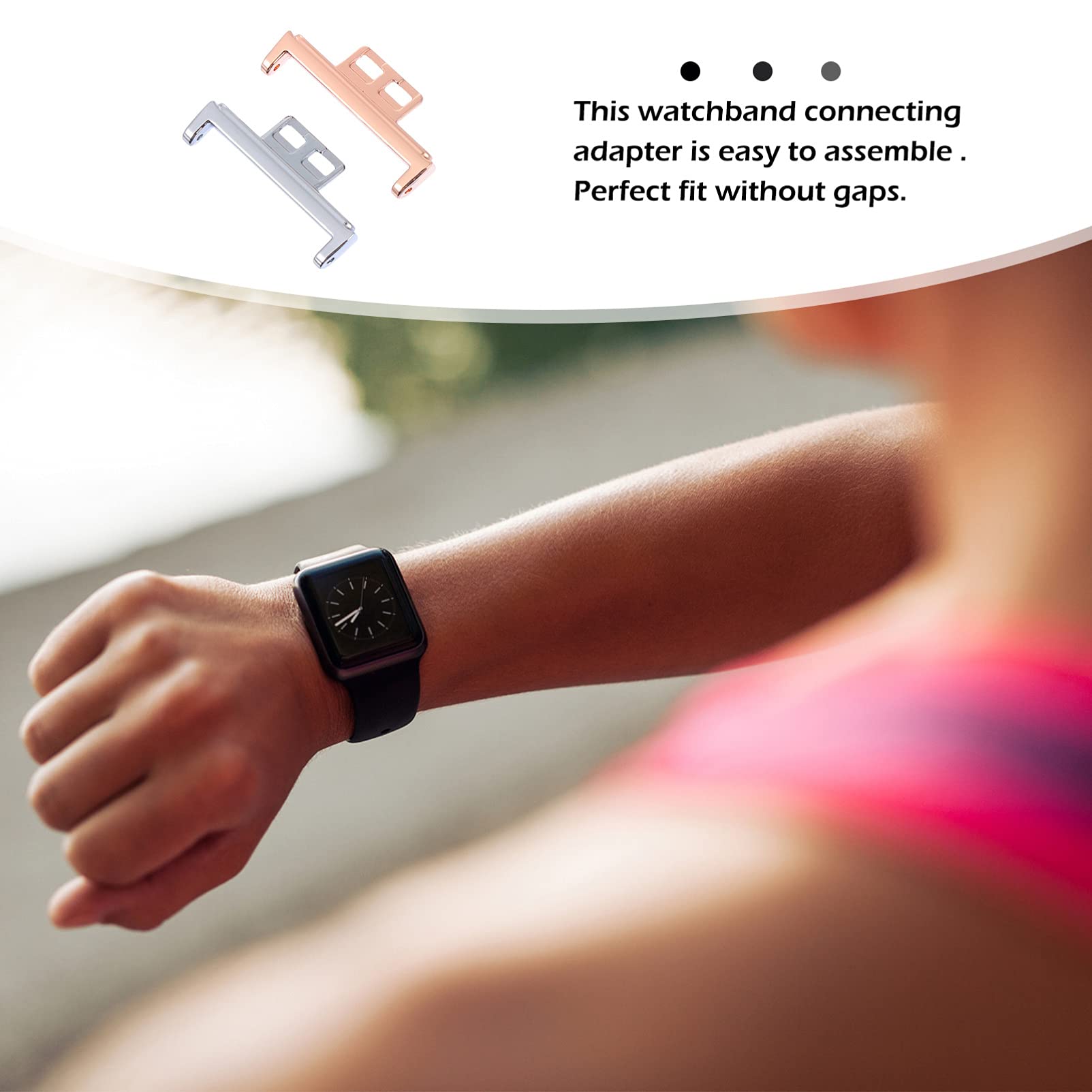 ibasenice Watch Connector Adapter for Watch Fit Smartwatch Strap Metal Linker 4Pcs Durable Replacement Accessory - Image 3