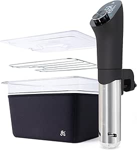 Greater Goods Pro Sous Vide Kit - 1100W Precise Cooker with Container, Lid, Rack, and Sleeve