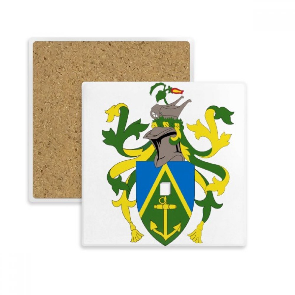 Coaster Îles Pitcairn sous-verre absorbant en pierre pour tasse et boissons multicolore