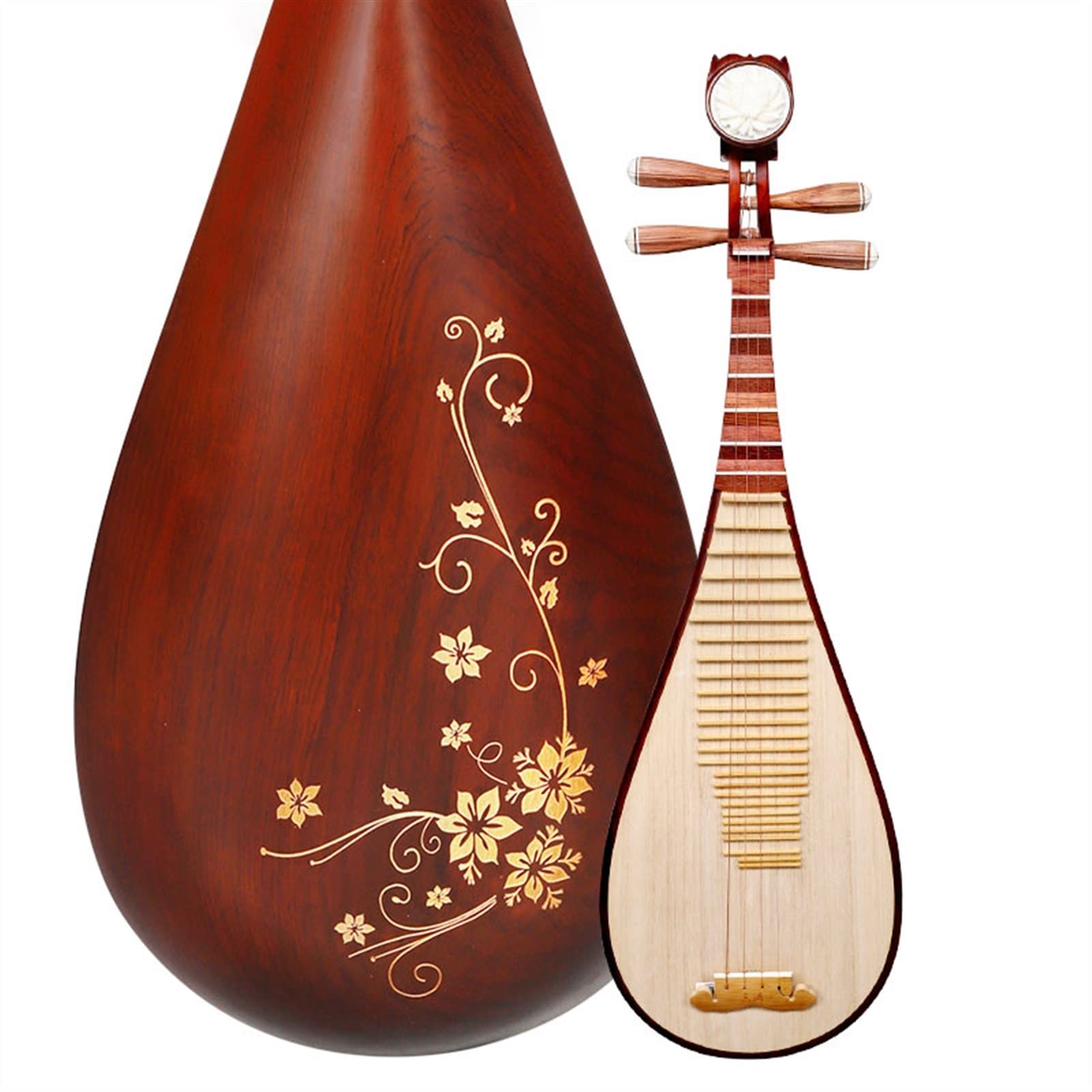 TSTS Hartholz Chinesische Pipa TES Alte Yi Hematoxylin Rotholz Log Farbe Holzwelle Holzphasen Testleistung Mit Piano Pipa Chinesischer Laute