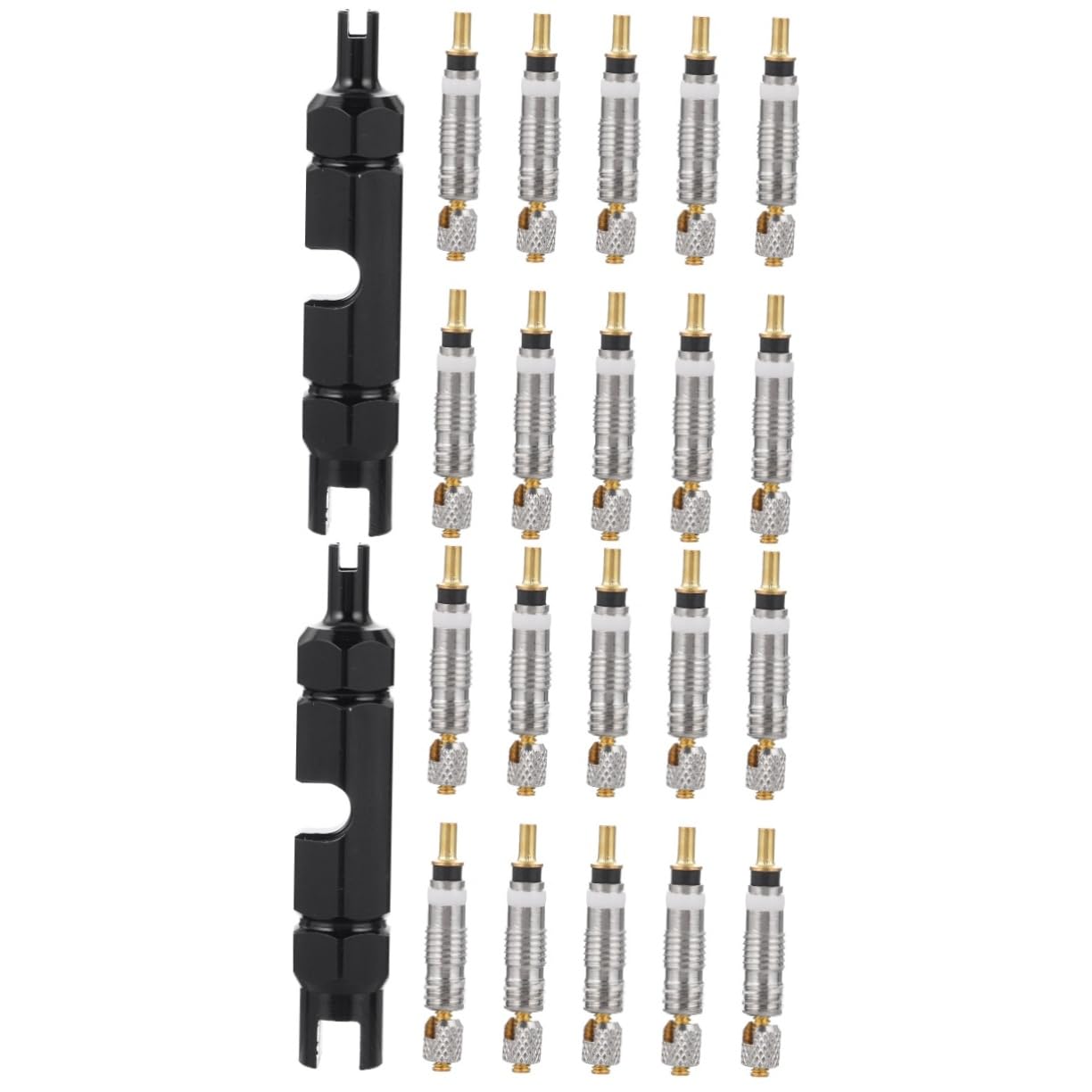 Cabilock 2pcs Valve Core Tool Kit Replacing Tire Cycling Professional Bike Repair Core Removal Tool Aluminum Alloy Black