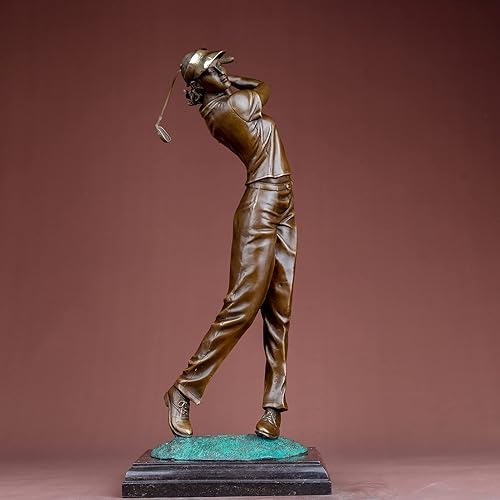 Miniatura 5 de Escultura de golfista Estatua de bronce Estatua de golf Escultura Golfista Decoración Artes Regalos Centro de mesa Estatua del hogar