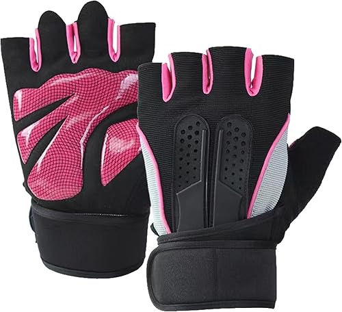5R Guantes de levantamiento de pesas, guantes de gimnasio con soporte para muñeca, guantes de entrenamiento sin dedos, levantamiento de pesas,