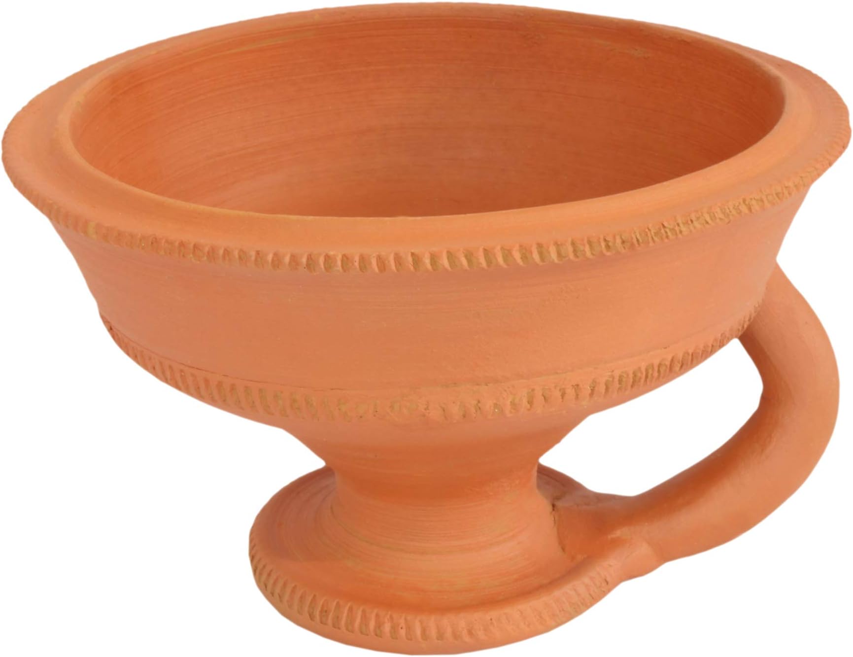 Clay Dhoop Loban Dani Burner Holder for Puja (Large Size, Handemade, Natural)(Round)