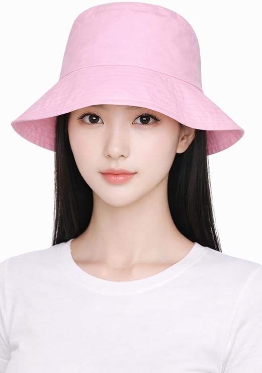 Ecrou Katlanabilir Charm Bucket Şapka Pembe