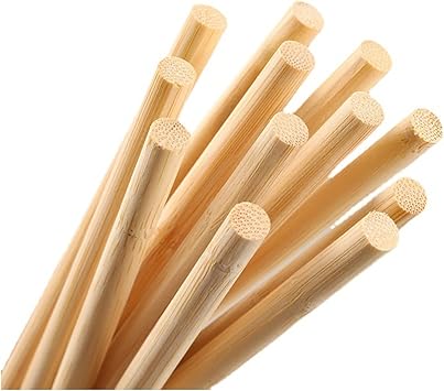 HOPELF 10 PCs Dowel Rods Wooden Sticks Bamboo Dowels - 3/8 x 36 Inch - Crafts Assortment