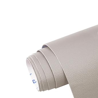Fabric Adhesives Leather Repair Patch Self Adhesive Leather Rip Repair Kit Upholstery Vinyl Repair Tape, Reupholster Leather Patches for Furniture Couch Chairs Car SeatBeige Gray