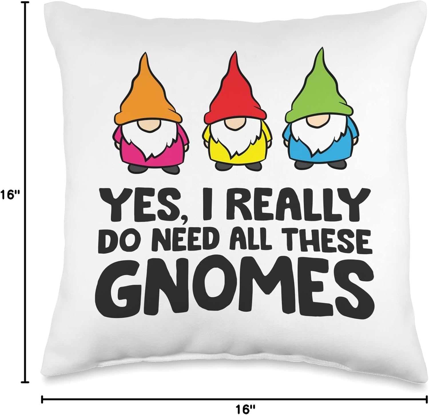 Garden Gnome Yes I Really Do Need All These Gnomes Throw Pillow