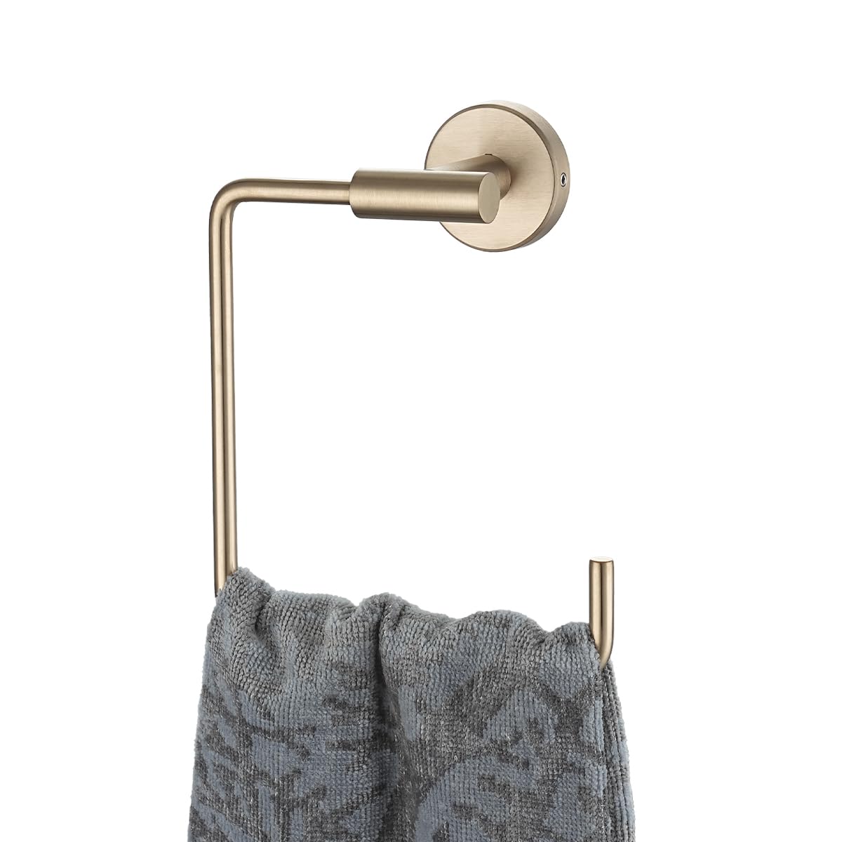 JQK Toallero de bronce champán, soporte cuadrado de acero inoxidable para baño, soporte de pared de 6 pulgadas, TR140-CB
