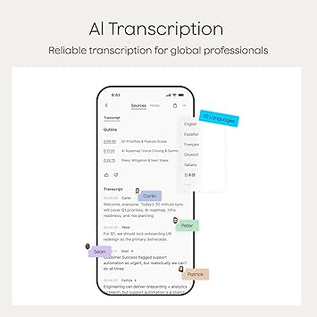 Plaud NotePin Voice Recorder, AI Voice Recorder, AI Note Taker, AI Transcribe & Summarize, Support 112 Languages, for Meetings, Lectures, Professionals, Teams, Cosmic Gray, Non-S Version