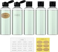 LISAPACK 3.4oz TSA Approved Leakproof Travel Bottles - 5 Squeeze Toiletries Containers for Shampoo, Conditioner, Lotion