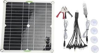 200W Solar Panel Kit Portable Solar Panel Accessories with Battery Clip Cigarette Lighter Wire Waterproof for RV Car Boat Camping 12V DC Battery Charging Outdoor Power Supply