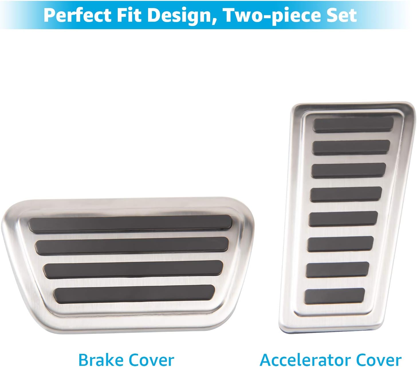Motrobe Pedal Covers for Dodge Ram 1500 2019-2026 Accessories Anti-Slip Aluminum Alloy Brake Gas Fuel Accelerator Foot Pedal Pads Kit Fit for Dodge Ram 1500 NOT FIT RAM TRX