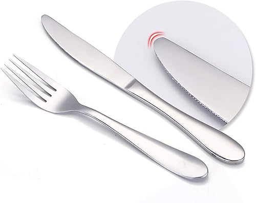Miniatura 6 de VANRA Juego de cubiertos para niños de 4 piezas de acero inoxidable 1810, juego de cubiertos plateados, cubiertos para niños pequeños (acabado