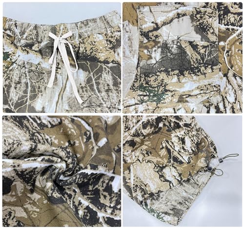 HVEPUO Camo Pants Women High Waisted Wide Leg Casual Y2K Camoflage Cargo Pants Baggy Elastic Waist Straight Jeans Trousers4