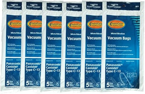 Bolsa de vacío de repuesto para Panasonic AMC-S5EP 818 Estilo C-13 (paquete de 6)