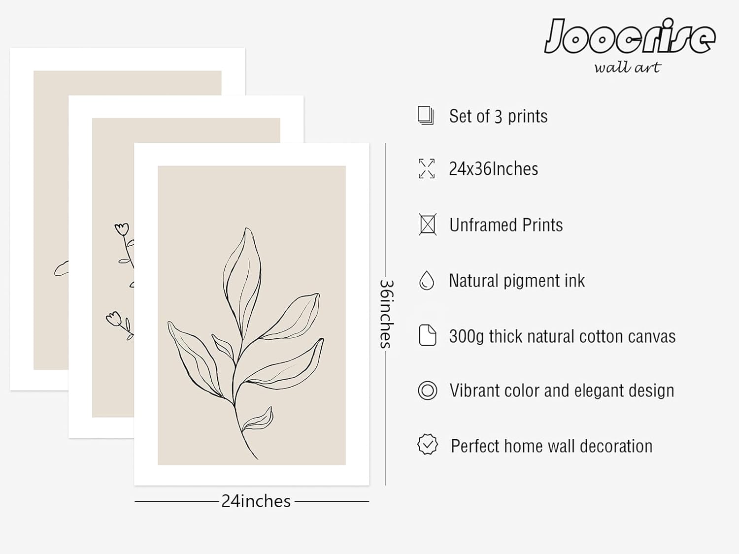 botanical wall art decor set of 3 neutral wall decor boho beige canvas wall art botanical minimalist pictures botanical neutral prints beige posters boho artwork for room bedroom 24x36 inch unframed 24x36 inch unframed minimalist art