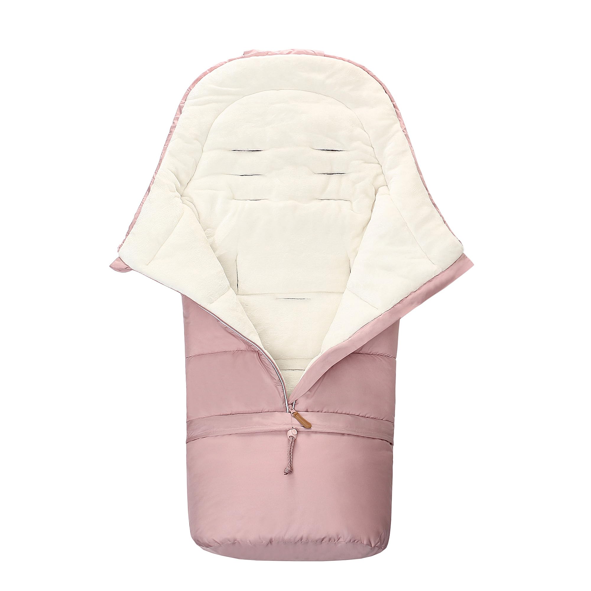 LAT Universal Footmuff for Pushchair,Extended and Removable,Winter Cosy Toes Fit Baby Bunting Liner for Stroller,Buggy,Pushchair & Pram Footmuffs,Water & Wind Proof to Protect Infant(Basic,Pink) - Image 4