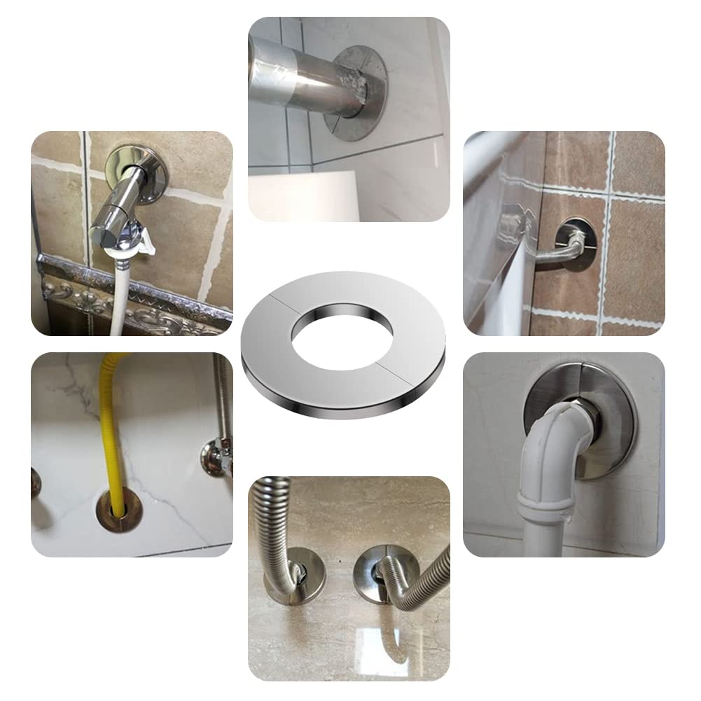 Rosetta per Termosifone, Coperchio del Rubinetto, Rosette per Termosifoni, Acciaio Inox Valvola, in Collare Argento 25mm Foro, 4PCS