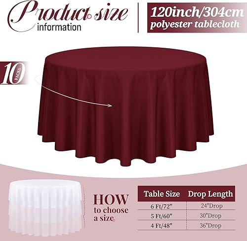 Miniatura 367 de Pesonlook Paquete de 4 manteles redondos blancos de 90 pulgadas, mantel de poliéster para mesas redondas, mantel lavable, resistente a las manchas