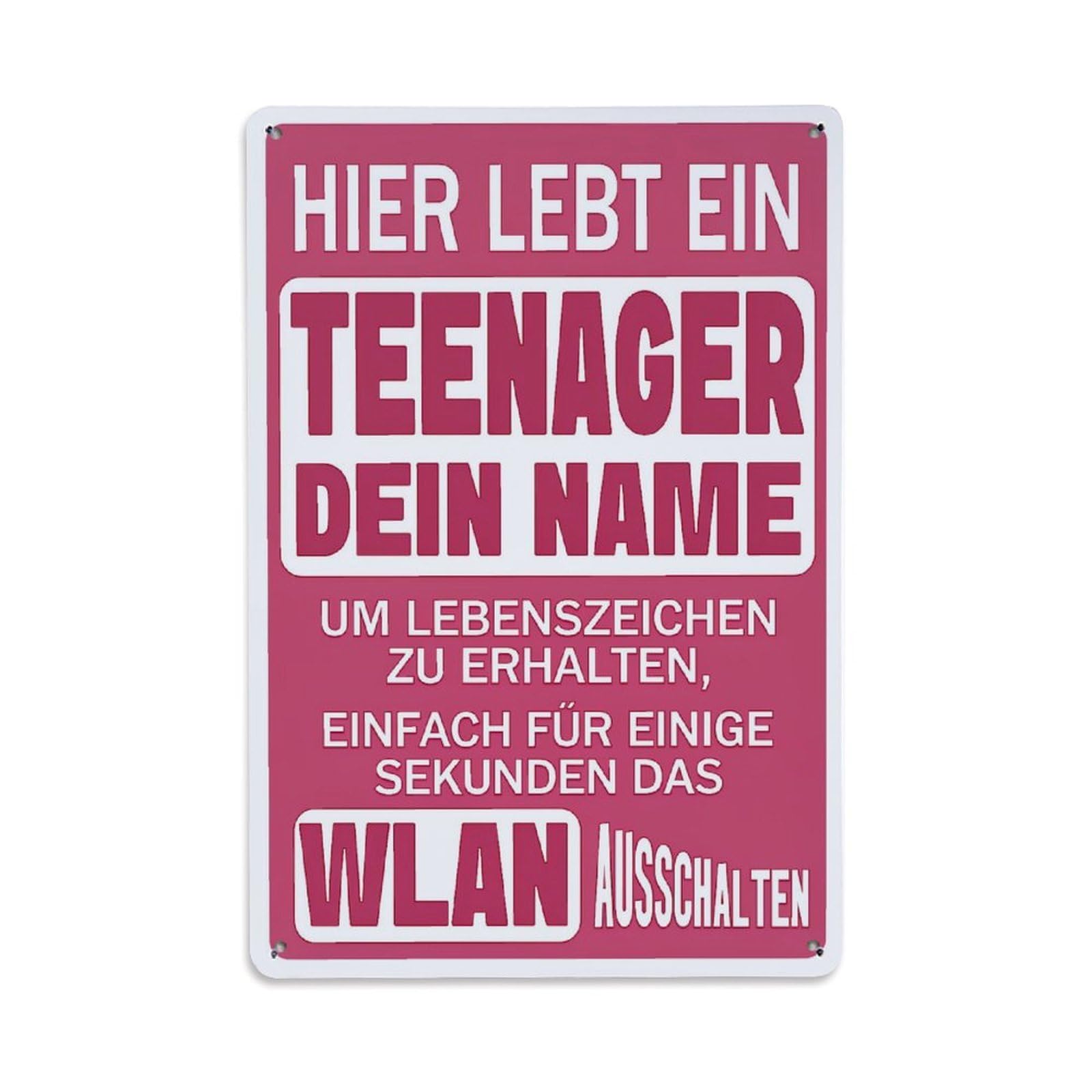 Nestemfo Vintage Hier Lebt Ein Teenager Tin Sign Metal Sign, Living Room,Bar, Home, Bedroom Wall Decor,Retro Metal Poster 8X12 Inches