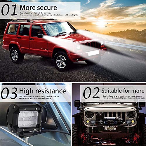 Image of AllExtreme EX4IRW2 4 Inch 9D Reflector CREE LED Light Off-road Work Light External Headlight with Brackets for Truck Car ATV SUV Jeep Van (30W, White Light, 2 PCS)