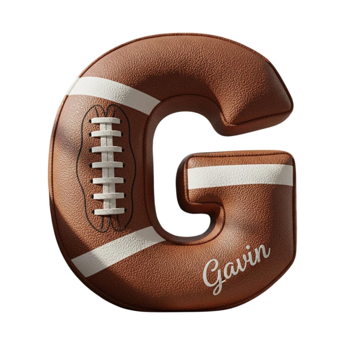 Touchdown Initial Letter Shaped Pillow - Personalized Gifts for American Football Lovers