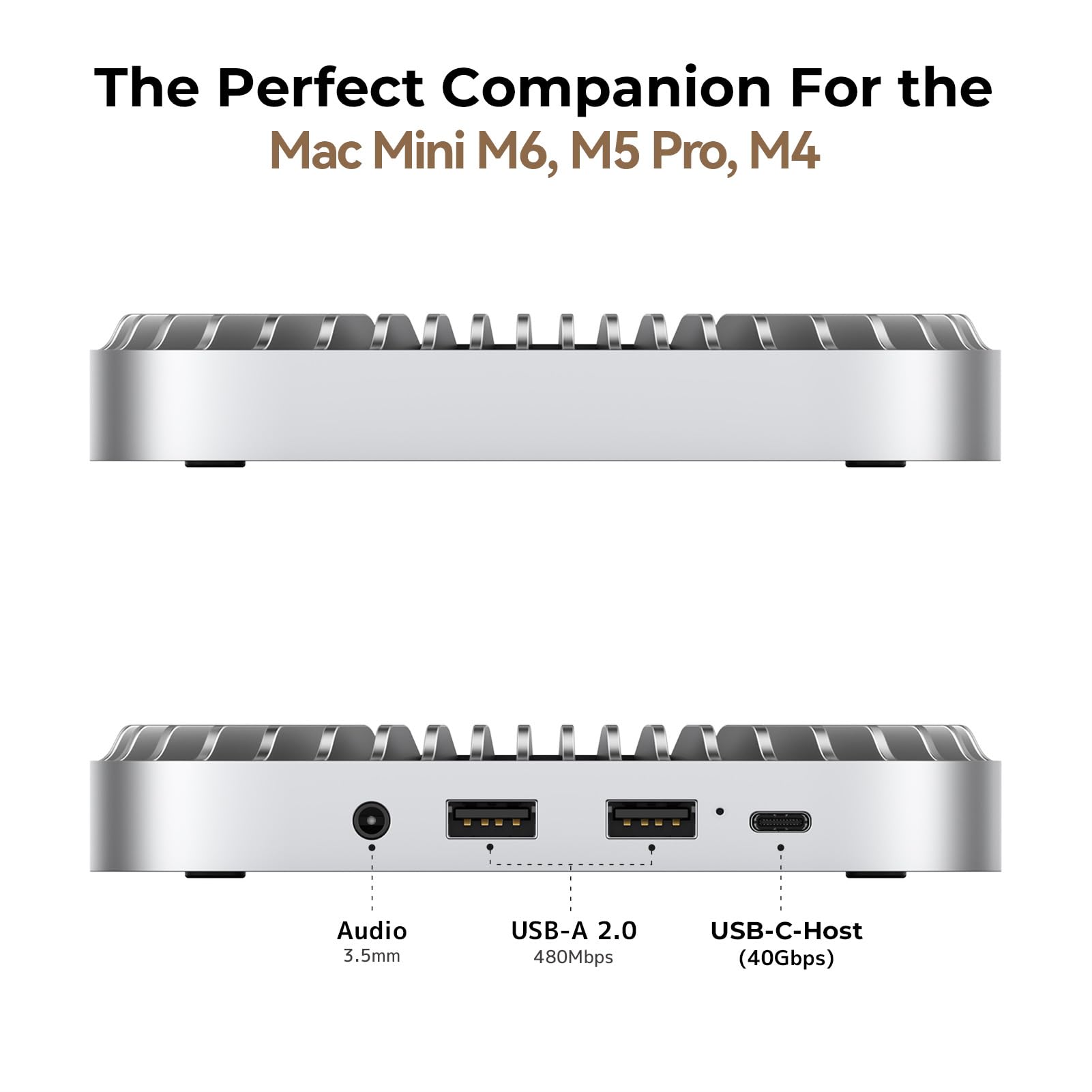 RayCue Mac mini M6, M5 Pro, M4 Dock, 40 Gbit/s Aluminium-Hub & Stand