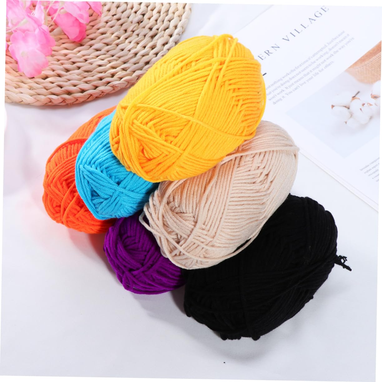 Filato di Cotone al Latte Filato Grosso Colore Casuale 50g 12 Pezzi Morbido e Lavabile in Lavatrice per Uncinetto per Sciarpe e Maglioni