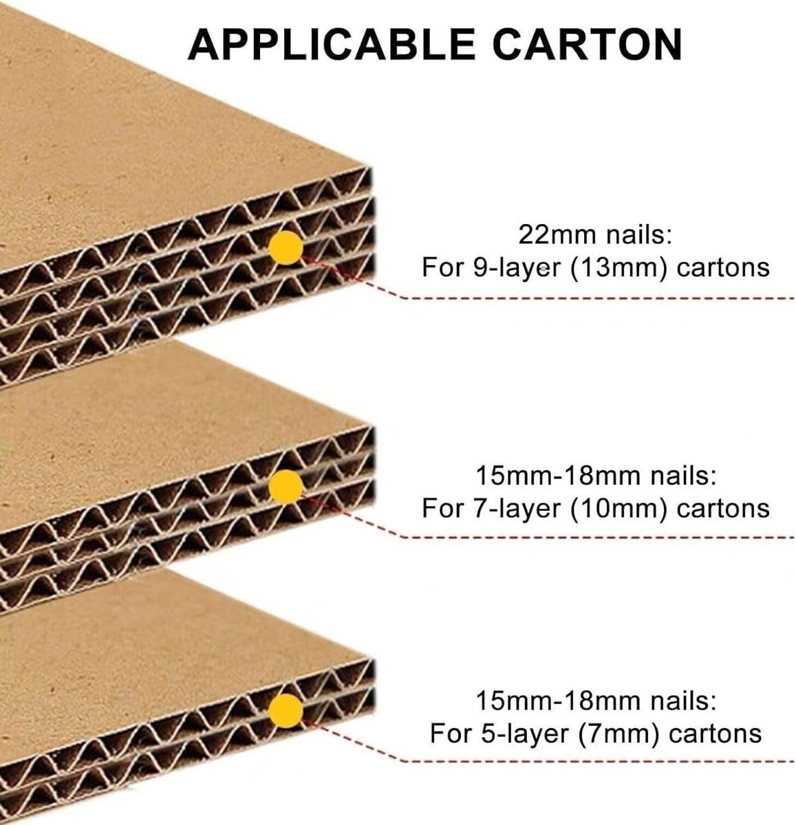 Pneumatic Carton Stapler,Powerful Pneumatic Nail Gun,Adjustable Nail Depth and Tightness,Industrial Hand-held Cartons Packing Sealer Closing Tool,for Closing Cartons Folding Boxes(18mm)