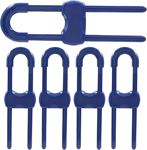 Bonsicoky 5 cerraduras a prueba de bebés en forma de U, pomos de seguridad para niños, cerraduras para armario, cajón, armario (gris)