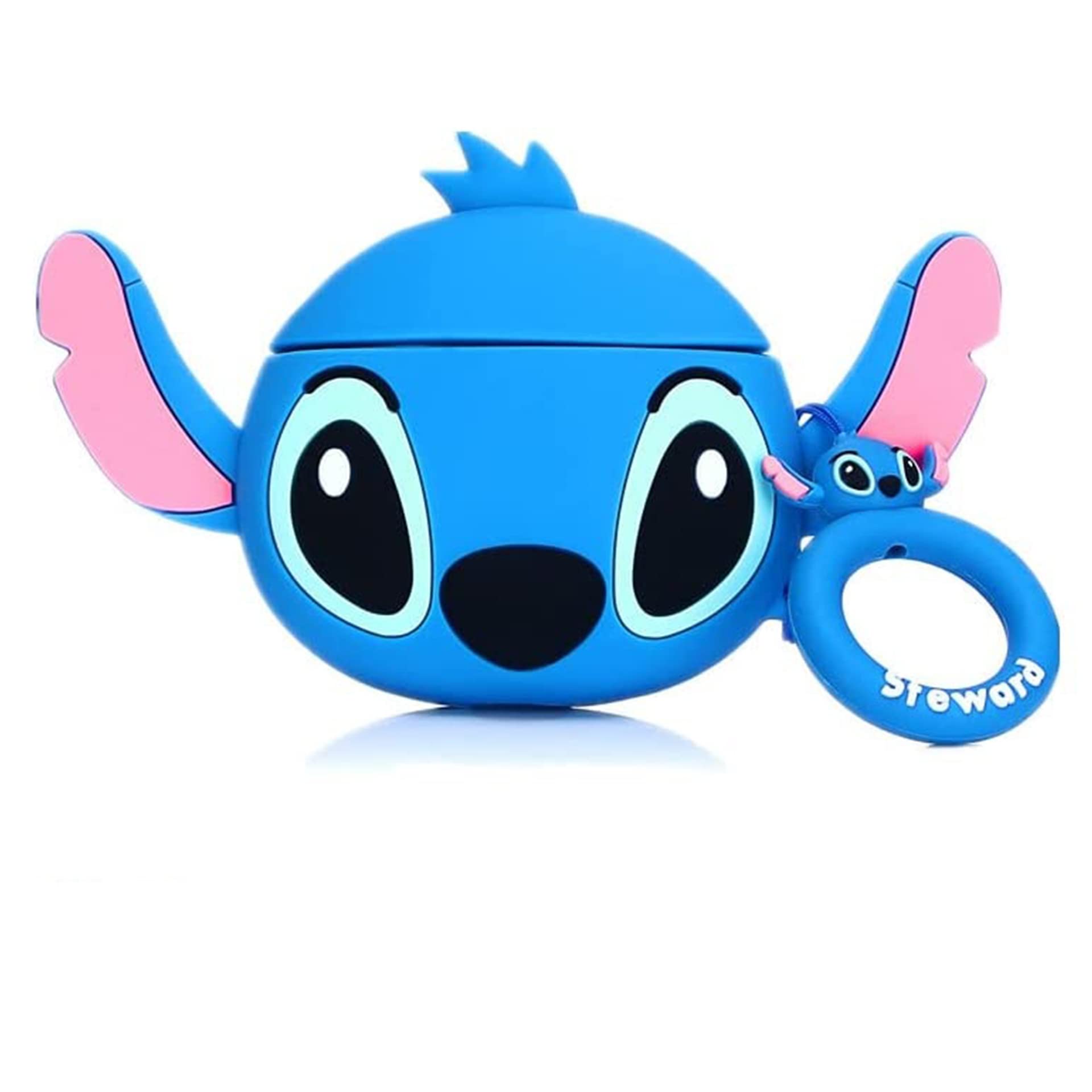 MOBM AirPods Pro 2nd and 2019 Generation Case Soft Silicone Shockproof Cover for Airpods Pro,3D Cute Cartoon Creative Fun Case Skin with Keychain Design for AirPods Pro2 and 2019 Generation ((Stitch))