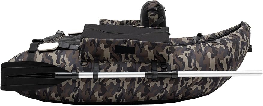 Inflatable Outdoor Fishing Boat, Fishing Float Tube with Hand Air Pump, Fishing Boat for Fishing Activities(Camouflage)
