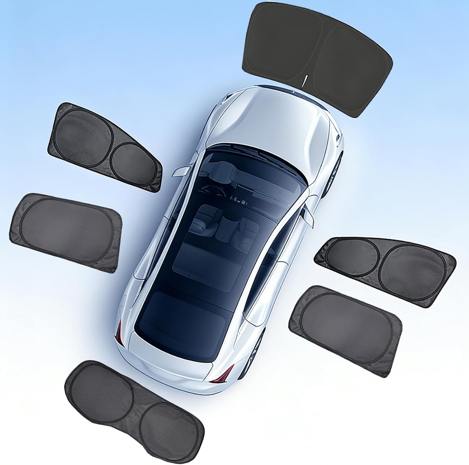 Car Side Window Sun Shade, for Hyundai Sonata (7th Gen DN8) 2020-2024, Nano Mesh Sunshade for Baby/Camping/Road Trip/Travel, Heat Block Breathable Privacy Protection,Full Car Set (8 Pcs)