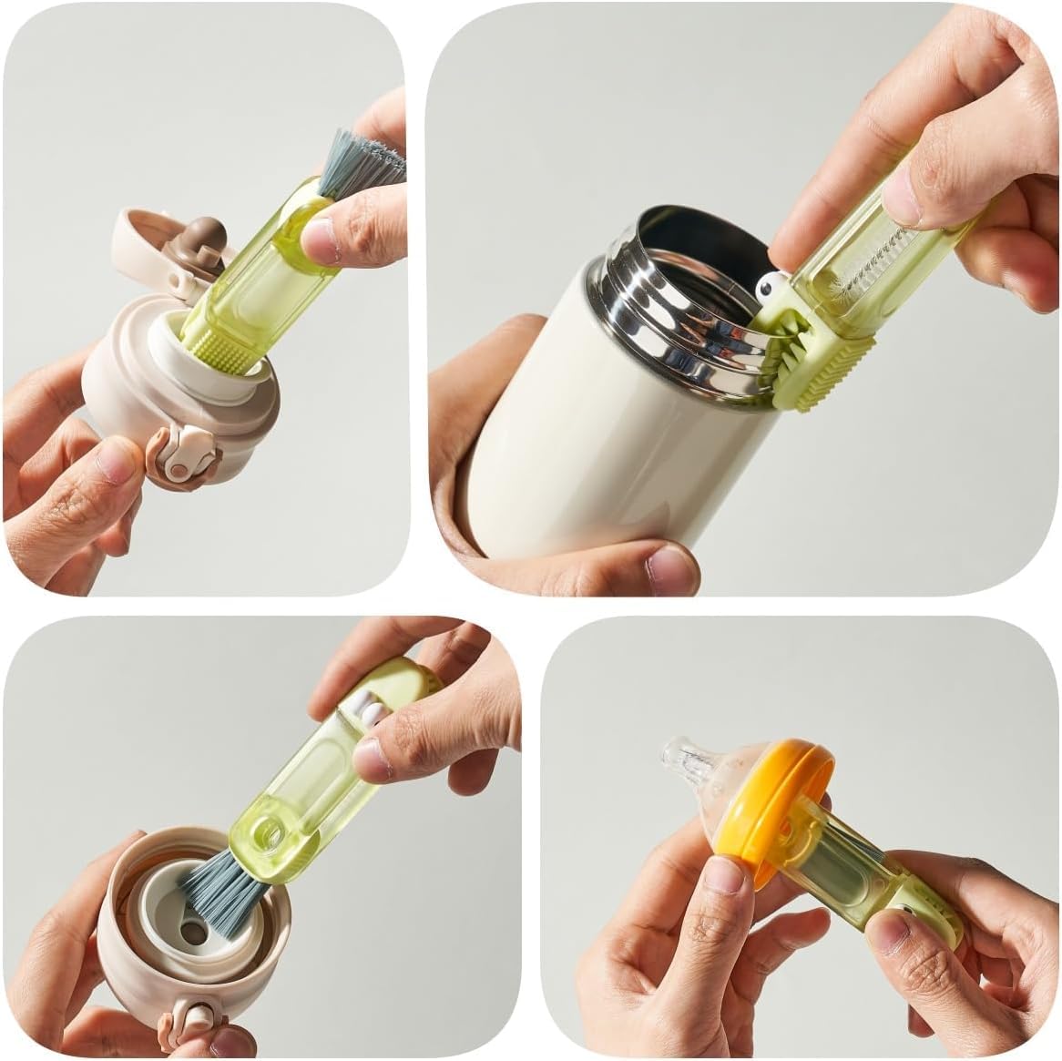 Cepillo Limpiador De Tapas De Tazas, 3 En 1, Multifuncional, | Meses