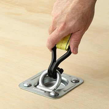 Recessed D-Ring 6,000 lb. Cap. Tiedown Anchors w/Backing Plate - 2 Pack