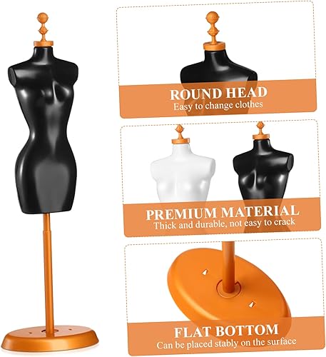 Miniatura 9 de EXCEART Estante para muñecas 4pcs muñeca paño vestido soporte soporte soporte mini maniquí modelo soporte plástico accesorios de soporte