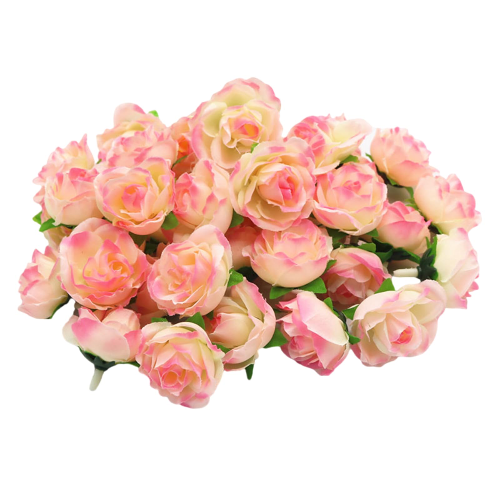 EXQIOUR 200Pcs Small Artificial Rose Head 1.18Inch Rose Buds for Wedding Cake Wedding Party Table Centerpieces Album Decoration Flower Head
