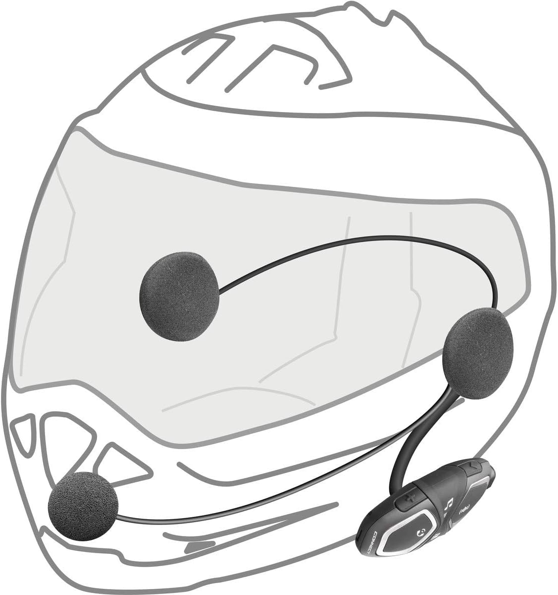 INTERPHONE Connect HD - Interfono per casco da moto, stereo, alta fedeltà, 40 mm, pilota, distanza 300 m, autonomia 12 ore, radio, GPS, TFT, impermeabile IPX67